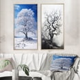 thumbnail image 1 of Designart "White Tree Winters Beauty III" Trees Framed Wall Art Set Of 2 - White Landscapes Framed Canvas Set For Living Room Decor, 1 of 6
