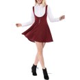 thumbnail image 5 of MODA NOVA Junior's Overall Pinafore Dress Button Decor Above Knee Suspender Skirt, 5 of 7