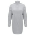 thumbnail image 3 of Comdrip Sweater Dress, Women Mock Neck Ribbed Long Sleeve 2025 Spring Bodycon Pullover Cute Sweater Dress Club Dress Winter Dresses for Women Light Ashy L, 3 of 4
