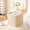 thumbnail image 5 of 12.2”x12.2”x12.2”  6-Pack Foldable Storage Bins Collapsible Closet & Toy Organization Boxes Space Saving Fabric Cubes (Biege), 5 of 7