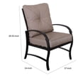 thumbnail image 5 of Vale Outdoor Dining Chair Set of 2, Dacron Wrap, Black Aluminum, Beige, 5 of 5