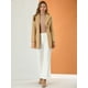 thumbnail image 3 of Abrigo de invierno medio largo informal de negocios abotonado con cuello vuelto para mujer Caqui XL, 3 of 6