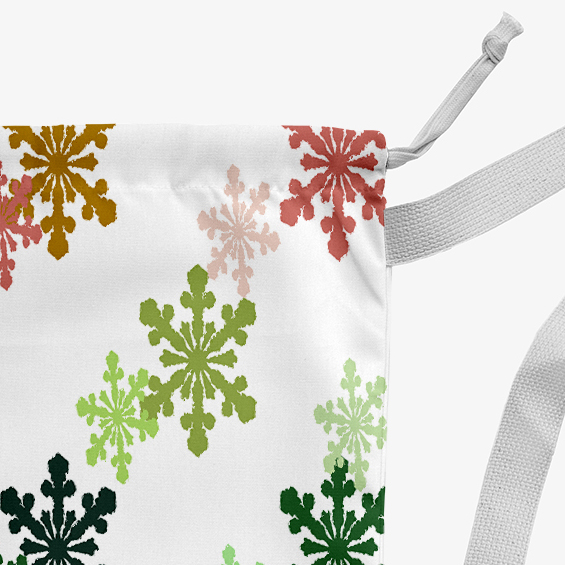 Simply Daisy Colorful Snow Flakes 28 x 36 in Green Laundry Bag