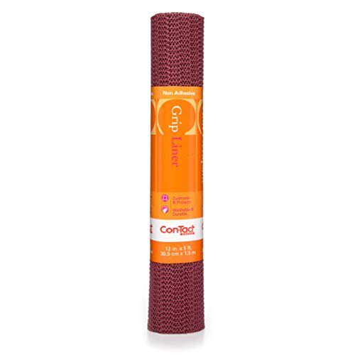 Con-Tact Brand Grip Non Adhesive Drawer and Shelf Liner, 12" x 5`, Berry