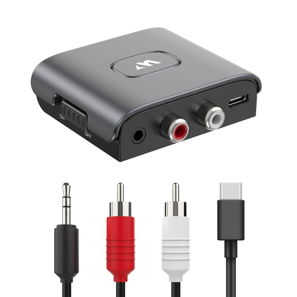 Receptor de audio Bluetooth Adaptador inalámbrico Warrky RCA de 3.5 mm