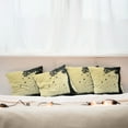 thumbnail image 3 of Ambesonne Autumn Throw Pillow Cover 4 Pack, Tree with Falling Leaves, 24", Mustard Black, 3 of 6