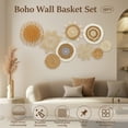 9 Pcs Wall Basket Decor Hanging Woven Wall Basket Decor Handmade Basket