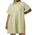thumbnail image 2 of Teissuly Women's Spring/Summer Casual Loose Short Sleeved Button Pocket Shirt Dress, 2 of 7