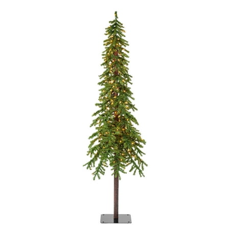 Vickerman 7  x 44  Natural Alpine Artificial Christmas Tree with 921 PVC tips and 300 clear lights.