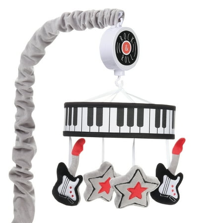 UPC: 0084122015487 | Lambs & Ivy Rock Star Musical Baby Crib Mobile Soother Toy – Guitar/Star
