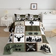 thumbnail image 2 of Rustic Farmhouse Comforter Set Twin Size,Deer Antlers Bear Paws Plaids Patchwork Bedding Adults Room Decor,Pine Trees Down Comforter,Retro Duvet Insert, 2 of 7