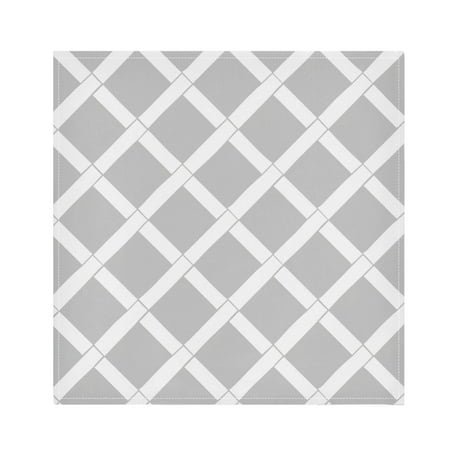 

JSTEL Gray & White Grid Cloth Napkins Set of 1 20x20 Inch Washable and Reusable Napkin for Decoupage Dinner Party Everyday Use