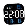 thumbnail image 4 of yuksok Battery or USB Powered Digital Wall Clock Table Timer Dimmer 12H 24H LED Desktop Blue Display, 4 of 9