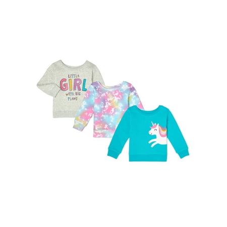 Garanimals Baby Girl Sweatshirts, 3-Pack