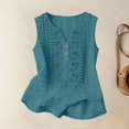 thumbnail image 4 of Summer Tank Tops for Women Button down Embroidered Lightweight Boho Sleeveless V-Neck Tops Summer Cute Loose Gauze Shirts 2026 by Awwp Blackish Green L, 4 of 7