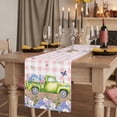 thumbnail image 2 of Table Runners 72 Inches Long Dress Scarves, Blue Purple Floral Farmhouse Kitchen Table Runner, Coffee Tablerunners, Spring Hydrangea Flower Truck Pink Plaid 14x72 Inch, 2 of 9