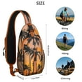 thumbnail image 5 of Colorful Boho Floral Sling Backpack – Durable Water-Resistant Crossbody Backpack with Tropical Flowers, Palm Leaf, and Monstera Designs for Outdoor Use, 5 of 6