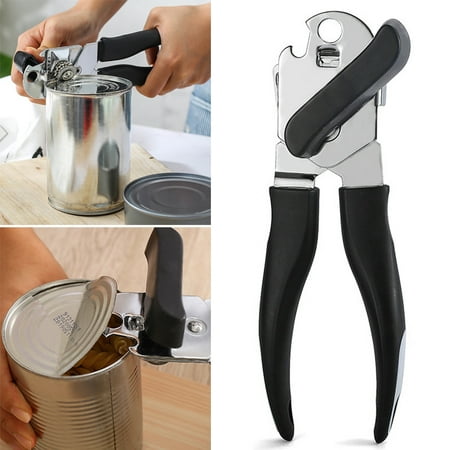 

Large Turn Knob Can Opener With Stainless Steel Blades and Soft Edge Grip Smooth Operation Kitchen Accessory New