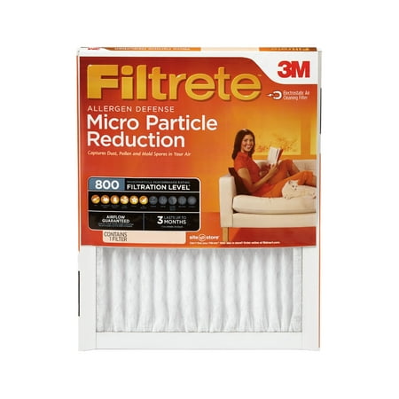 Filtrete 16x25x1, Allergen Defense Micro Particle Reduction HVAC Furnace Air Filter, 800 MPR, 1 (Best Furnace Filters 16x25x1)