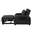 thumbnail image 6 of Pull Out Sofa Sleeper with Adjustable Backrest, 3 in 1 Multifunctional Sofa Bed with 2 Wing Table Side Pocket and USB Charge, Linen Fabric, for Living Room, Recreation Room, Black, 6 of 9