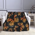 thumbnail image 4 of Vintage Monarch Butterflies Throw Blankets 80"x60" Lightweight Flannel Fleece Cozy Soft Blanket Home Decor for Couch Bed Sofa Bedroom Living Room Travel Birthday Christmas All Season, 4 of 6