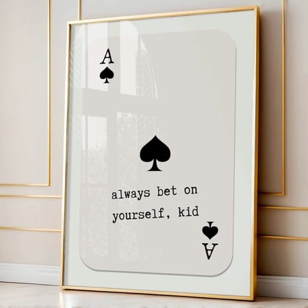 Ace of Spades Affirmation Dopamine Preppy Poster, Unframed Canvas 8x10in