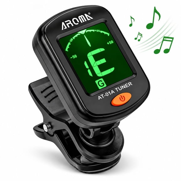 KFeng Guitar Tuner Clip On - 360° Rotating LCD Display for All Instruments, Acoustic/Electric Guitar, Ukulele, Bass, Violin, Banjo