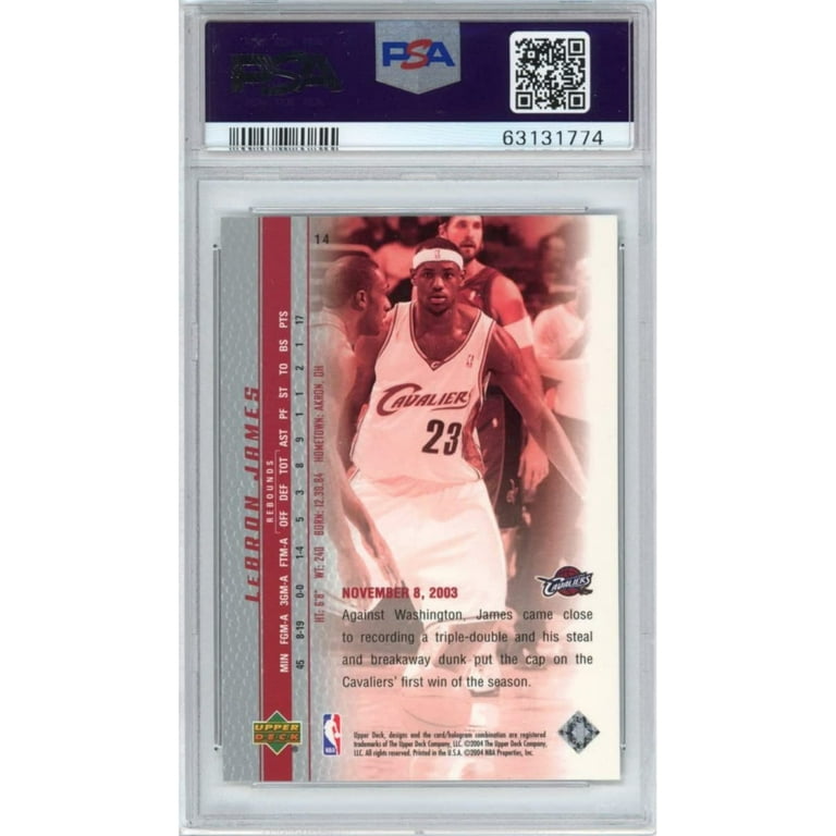 Graded 2003-04 Upper Deck UD LeBron James #14 Phenomenal