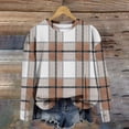 thumbnail image 2 of Tweang Crewneck Sweatshirts for Women's Sweatshirts Pullover Athletic Sweatshirts for Women Pullover Sweaters for Women Blouses for Women Plus Size Sweaters Oversized Sweaters for Women Khaki M, 2 of 4