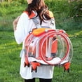 thumbnail image 3 of solautey Transparent & Fully Breathable Hard cat Carrier with Rolling Wheels for Dogs, Cats, Multiple Carrying Options, Perfect for Traveling/Taking a Walk, 3 of 7