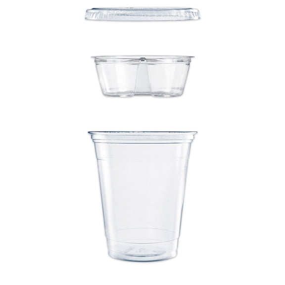 Dart® Clear Pet Cups With Single Compartment Insert, 12 Oz, Clear, 500/carton