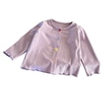 thumbnail image 4 of Edvintorg Girls Ribbed Knit Sweater Crew Neck Long Sleeve Button Up Cardigan Casual Uniform Sweaters for Kids Girls 0-9T, 4 of 9