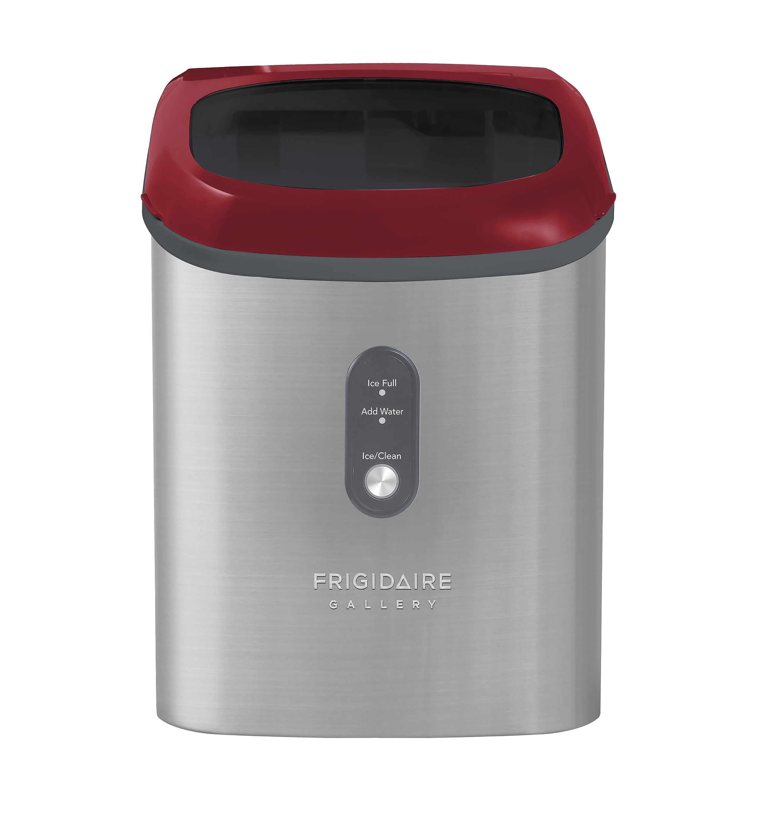Frigidaire Gallery 33 lbs. Nugget Ice Maker, Self-Cleaning Countertop Ice Maker with Touchscreen Controls, Red Stainless Steel