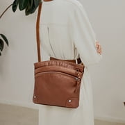 Genuine Leather Crossbody Bag Luxury Vintage Style Large Capacity Adjustable Shoulder Tote Daily Use Elegant Handbag for Women