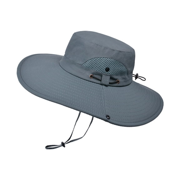 Ticikt Summer Outdoor Sun Bucket Hat for Men Women Lightweight Breathable Wide Brim Hat for Beach Travel Hiking,Color:Grey