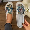 thumbnail image 3 of Rokment Women's Bohemian Ethnic Mules Dress Slides Sandals Beach Summer Vintage Casual Closed Toe Wedge Low Heels Comfortable Walking Half Slippers Clogs for Wide Width Blue Size 9.5, 3 of 7