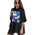 thumbnail image 3 of Plus Size Shirt for Women Black Tops for Women Short Sleeves Shirt for Women Rainbows1 T Shirt Crewneck Shirt for Women 2XL, 3 of 5