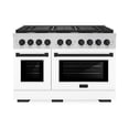 thumbnail image 2 of ZLINE Autograph Edition 48 in. 6.7 cu. ft. Paramount Double Oven Dual Fuel Range with 8 Burner Gas Cooktop in Stainless Steel with White Matte Doors and Matte Black Accents (SDRZ-WM-48-MB), 2 of 2