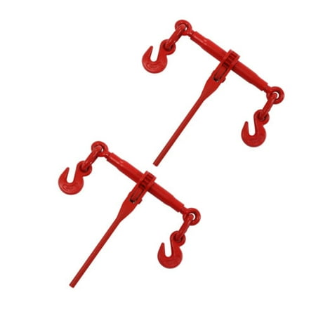 

2PCS Chain Binder Ratchet Style 3/8 -1/2 w/ Hooks 9200lbs 45# Steel Red G70