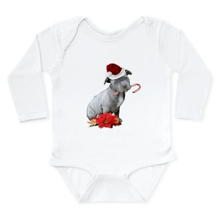

CafePress - Christmas Pitbull Puppy Body Suit - Long Sleeve Cotton Baby Bodysuit