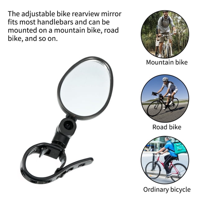 Handlebar Bike Mirror Bicycle Rearview Lens Wide-angle Safety Mirror for Mountain Road Biking, Acrylic