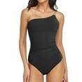 thumbnail image 2 of Women'S One-Piece Swimsuit One Shoulder Bathing Full Coverage Keyhole Swimwear, 2 of 7
