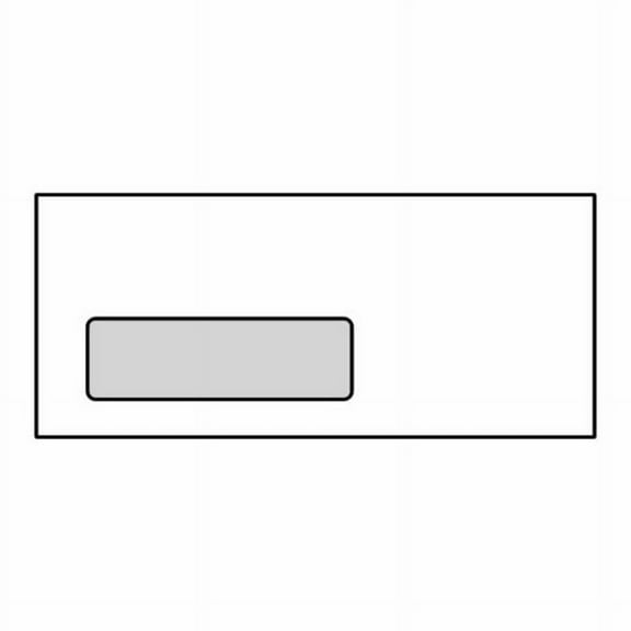 #10 Poly Window Business Envelopes, 4-1/8" x 9-1/2", 24#, Side Seam Lookins, White (Box of 500)