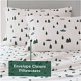 thumbnail image 2 of JERFIT California King Flannel Sheet Set, 4 PC Brushed Cotton Bedding Set with Green Trees & Trucks Pattern, Ultra Soft, Deep Pocket, OEKO-TEX Certified, 2 of 10