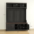 thumbnail image 3 of HOMCOM Hall Tree with Shoe Storage, Coat Rack with Shoe Bench, Black, 3 of 8