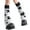 Stars on white backg, variant on Two Sided Wear Long Tube Leg Covers with Cats Print Punk Knitted Leg Warmers