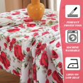 thumbnail image 4 of Spring Summer Tablecloth 60 x 84 Inches Rectangle Red Floral Table Cloth, Washable Water Resistant & Wrinkle Free Polyester Texture Table Cover for Party,Picnics, and Dinner Decor, 4 of 6