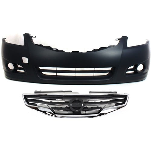 Front Bumper Cover Grille Kit For 2010-2012 Nissan Altima Sedan Primed