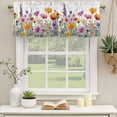 thumbnail image 2 of 2 Pack Valances for Window, Spring Flowers Short Curtains for Kitchen Bedroom Living Room, Elegant Floral Pastoral Watercolor Botanical Rod Pocket Small Window Treatment Valance Drapes 54 x 18 Inch, 2 of 8