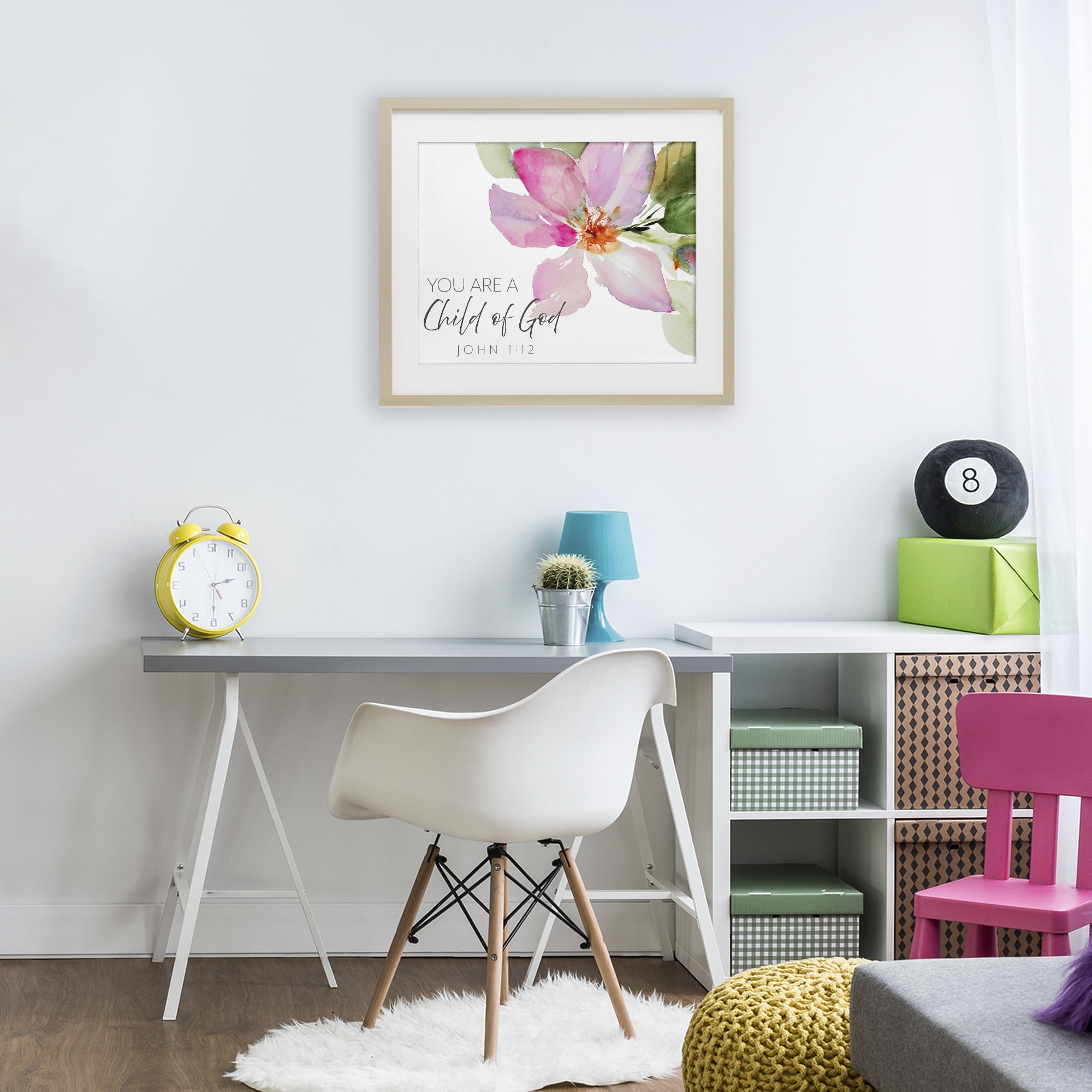 Stupell Industries Child Of God Pink Flower Birch Framed Print Under Glass, design by Lanie Loreth